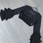 Forever 21 contemporary mesh crop top with bell sleeve Photo 4