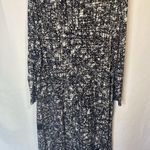 Ellen Tracy  Womens Black White Hi Low Hem Slip Over Dress Midi Size L Crew Neck Photo 4