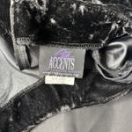 VTG 90s Stage Accents Black Velvet Midi Dress Short Sleeve Formal Event 4 Goth Black Photo 3