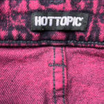 Hot Topic  Red Acid Wash Denim Skirt Women's XS Front Full-Zip Goth Punk New Photo 1