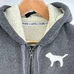 PINK - Victoria's Secret Victoria‎ Secret Pink Gray Full Zip Hoodie Jacket 
Sherpa Lining Pockets SP Photo 1