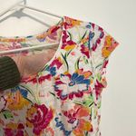 Gap Easy Tee White Pink Multi Floral Scoop Neck Short Sleeve 100% Cotton T-Shirt Photo 3