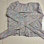 Urban Outfitters  Women’s L Striped Button Down Knit Long Sleeve Cropped Top -EUC Photo 8