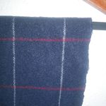 Amicale Italian Cashmere Navy Red Plaid Scarf Photo 3