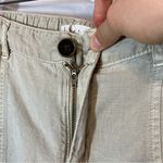 Nicole Miller Linen Lyocell Cuffed Khaki Tan Tapered Straight Leg Cargo Pants Photo 2