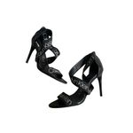 Calvin Klein  Salas Black White Logo Sandals Heels Size 8 Photo 7