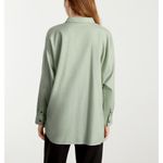 Everlane  Oversized Silky Cotton Shirt Laurel Green Long Sleeve Pocket S Photo 1