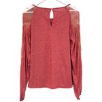 Lucky Brand Cold Shoulder Embroidered Long Sleeve Top Size Large NWT Photo 10
