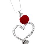 Handmade Gist Jewellery in Scotland Unique Metal Heart Wool Ball Necklace Gift Photo 0