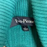 Evan Picone | Teal Blue Turtleneck Sweater Cable Knit Rayon Nylon Womens Large Photo 2