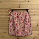 Ann Taylor Vintage Size 4 Linen Floral Print Hip Tie Mini Skirt Photo 2