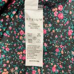 Atrium Tank Top Women's M Floral Lace Trim Silky V Neck Green Pink Romantic Size M Photo 7