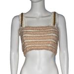 Balmain  Paris Women’s Embellished Boucle Straps Chain Tweed Crop Top Sz 42 Photo 1