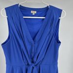 Daniel Cremieux  Blue Sheath tie front Dress Crew Neck Sleeveless 12 knee length Photo 4