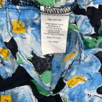 Unique Vintage Blue Cotton Floral Smocked Scalloped High Waisted Short Set Sz M Photo 13