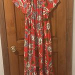 Loft Flutter Sleeve Floral Midi Dress Photo 8