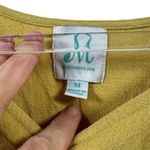 Shop The Mint Women M Yellow Boho Smocked Short Sleeve Linen Blouse Fall Layering Photo 4