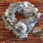 Valerie Stevens  Gray 100% Rabbit Fur Scarf Collar Wrap 26” NWT Photo 0