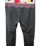 Everlast Workout Leggings/Pants Gray w/Floral Waistband Cropped SMALL Stretch Photo 1