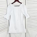 Alice + Olivia Alice +‎ Olivia Paolo Smocked Off Shoulder Tunic Dress White XS Mini Cotton Photo 8