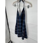 Burberry London Plaid Mini Halter Neck Dress Women Large Blue Plaid Babydoll Y2K Photo 3