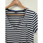Ralph Lauren  Womens Striped V Neck Short Sleeve Polo Shirt Top Size Large Photo 1