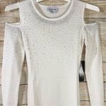 Bebe studded shoulder cut-out ivory sweater dress women Size XS Photo 6