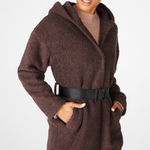 Fabletics Ginger Fleece Teddy Coat with a Hood in Cocoa Photo 0