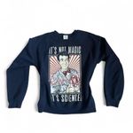 Gildan Bill Nye the Science Guy Women’s Navy Blue Crewneck Sweatshirt Size Small Photo 1