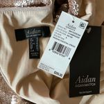 Aidan Mattox  Gold Sequined Cocktail Dress Size 6 Short Sleeve Mini Sheath Photo 9