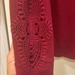 Eye Candy  BRAND BURGUNDY RIBBED L/S TEE SHIRT SCOOP NECK 
LACE DESIGN ON CUFF Photo 5