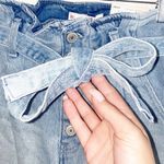 SO  High Rise Vintage Stretch Light Wash Paperbag Mom Shorts Photo 2