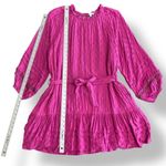 Anthropologie BTFL-life Fuchsia Ruffled Oversized Long Sleeve Mini Dress Size XL Photo 3