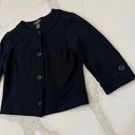 Banana Republic Crop Button Front Black Sweater Womens Medium Jacket 3/4 Sleeves Photo 1