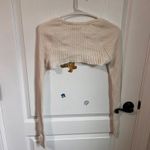 American Eagle  Womens Ultra Cropped Bolero Cardigan Open Front Beige Small NEW‎ Photo 5