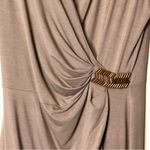 Tommy Bahama  Brown Faux Wrap Midi Dress Plunge Neckline Viscose Spandex Large‎ Photo 2