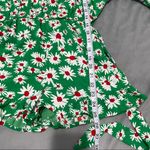 Boohoo Green Daisy Print Ruffle Sleeve Playsuit Romper NWT Size 0P Photo 3