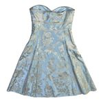 Harold's Strapless Party Dress Bridesmaid Brocade Blue Taupe Size 2 Photo 1