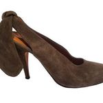 Carven Shoes Suede Bow Accents Slingback Heels Size 8.5 Photo 0