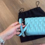 Versace NWOT  Teal Quilted Patent Leather Virtus Crossbody Bag Photo 6