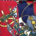 Red White Blue & Gold Print Crest Le Caviar Blouse Size Medium Photo 7