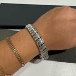 Macy's 2CTTW diamond pure silver over brass 7.5” Elegant Silver Bracelet Photo 0