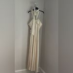 Morgan & Company Juniors Sleeveless Off White Halter Gown with Cut Out Size 13 Photo 5