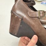 Dansko  Brown Leather Studded Wedge Mary Jane Heels Women’s 8.5 Platform Clog Photo 1