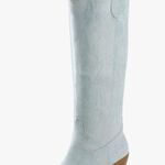 Knee High Cowboy Boots Blue Size 8.5 Photo 0