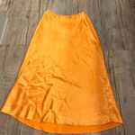 White Fox Boutique White Fox Orange Satin MIDI Skirt XS Photo 1