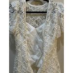 HW Collections Formal Womens Dress Size 12 Lace Cream Ribbon Sequin Vintage Photo 11