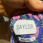 Saylor  BLOCK PRINT DRESS maxi cutout tie back puff sleeve party fall $389 S Photo 4