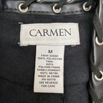 Carmen Marc Valvo  Black Faux Suede Vest Photo 3