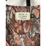 Sigal A. Multicolor Snake Print Sheer Crossover Long‎ Sleeve 100% Silk Blouse XS Gray Photo 3